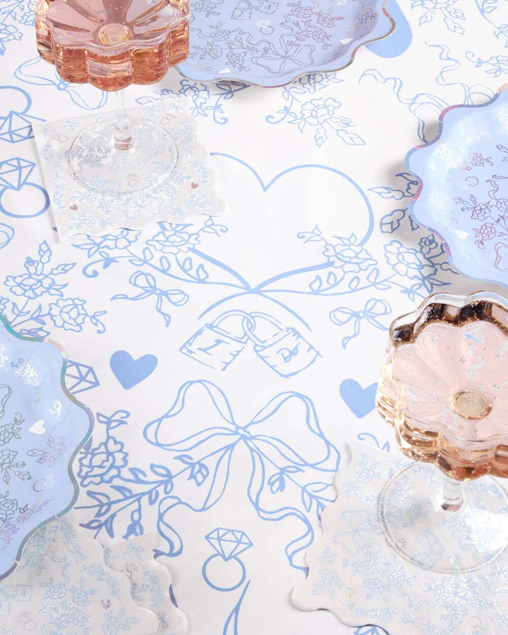 Something Blue Washable Tablecloth | 9 ft x 4.5 ft