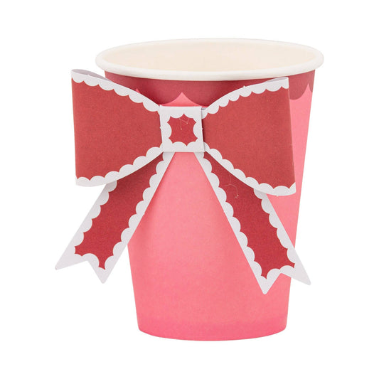 Valentine Bow Paper Party Cup | Set of 8
