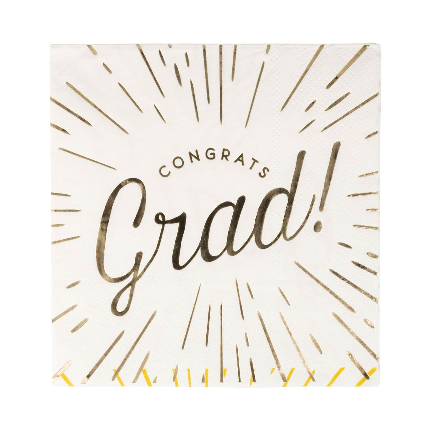 Foiled Congrats Grad cocktail napkin with celebratory design, from My Mind’s Eye, featuring a festive graduation theme.