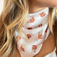Eighteen Forty Two Longhorn Chiffon Scarf in a 20-inch square, featuring a soft, flowing chiffon fabric with a Longhorn pattern.