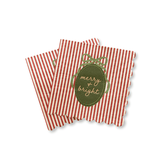 Hearth & Holiday Scalloped Beverage Napkins | 24 count