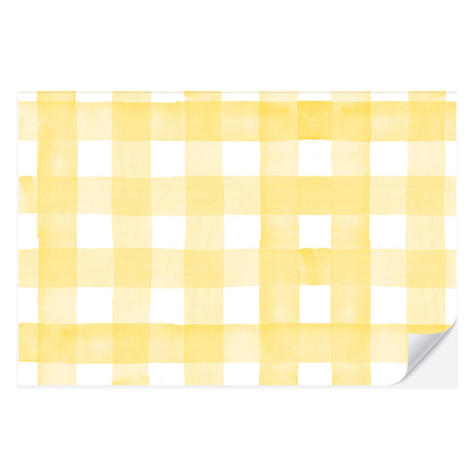 Sunny Yellow Gingham Placemat Pad | 25 pack