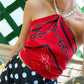 PREORDER | Red & Black Horsebit Silk Scarf