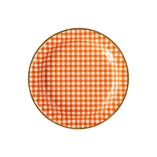 Harvest Orange Gingham Check 11" Plates | Pack of 8