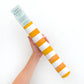 Orange and White Stripe Table Runner | 16.5" × 96"