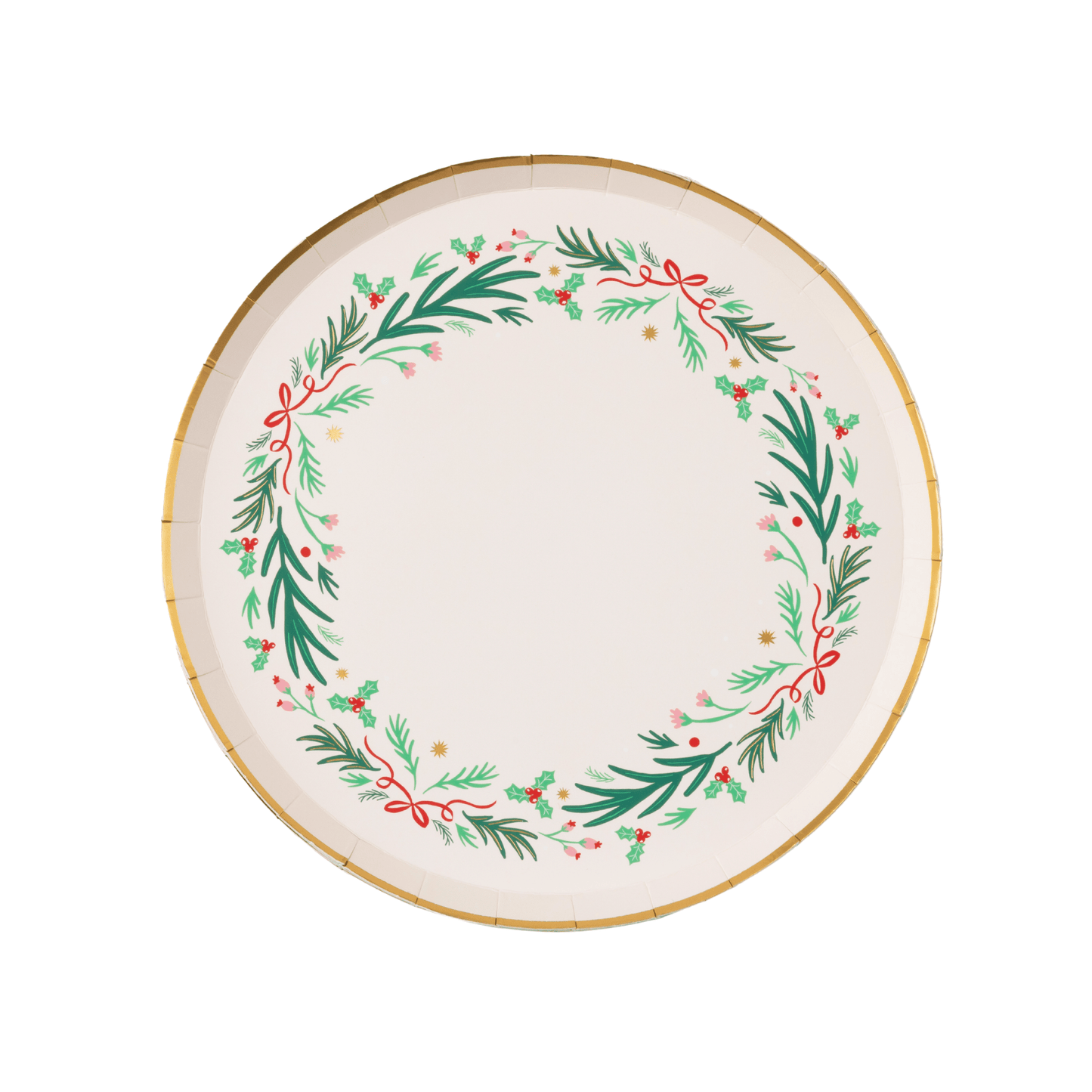 Christmas Wreath Dessert Plates 8" | 8 count