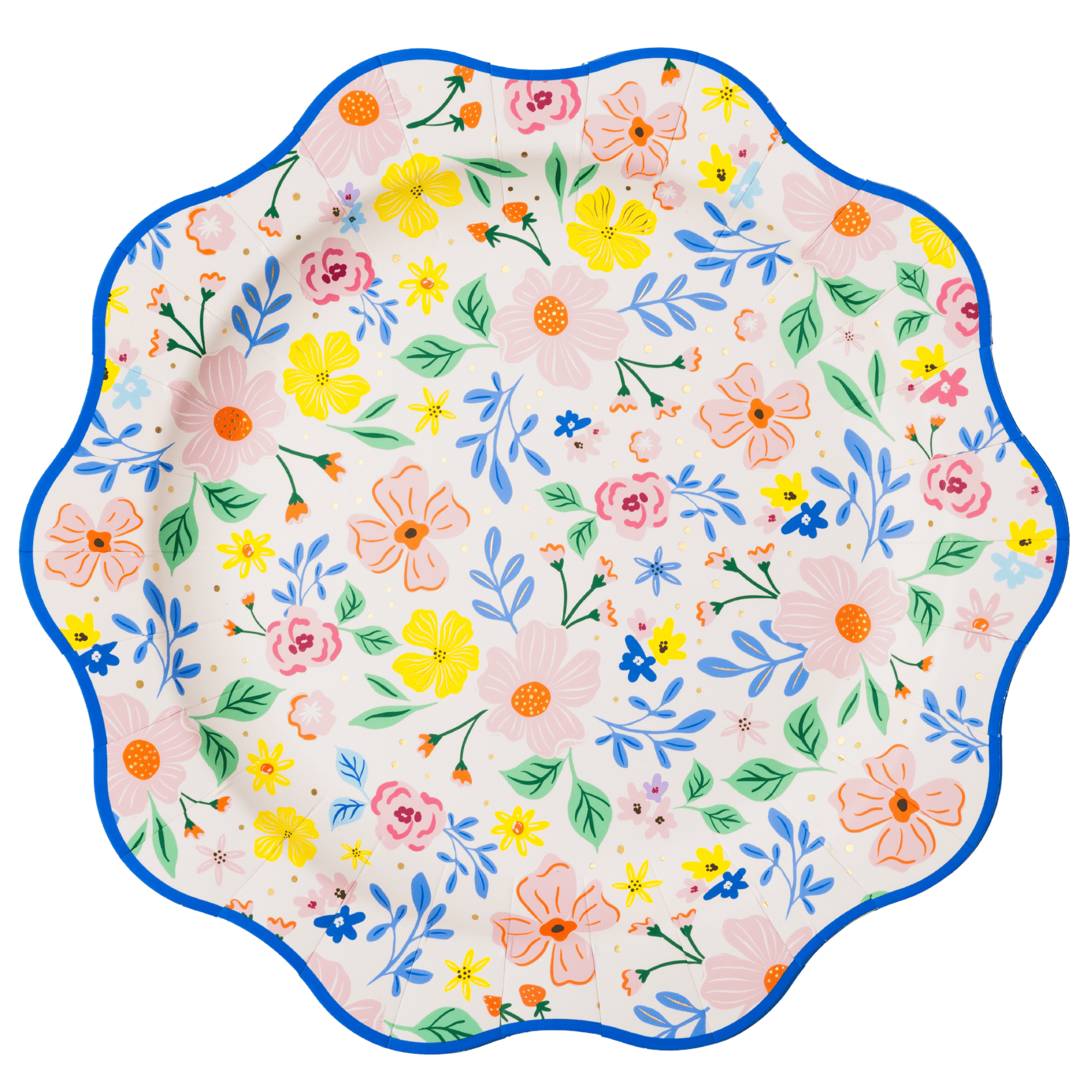 Multicolor Full Floral Pattern Dinner Plates | 8 Count - Porcupine Paper Co.