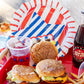Red Striped Paper Plate 11" | 8 count