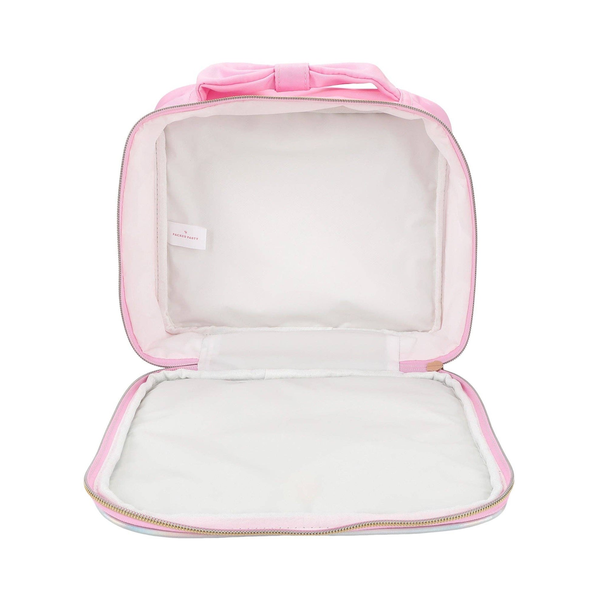 Taylor Quilted Confetti Hearts Insulated Lunchbox by Packed Party with colorful heart patterns and quilted design.
