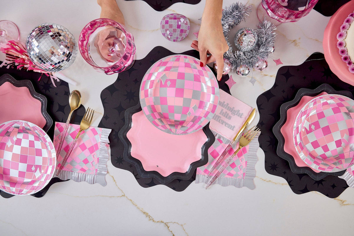 Pink & Black Halloween Dinner Plates 10" | 10 count