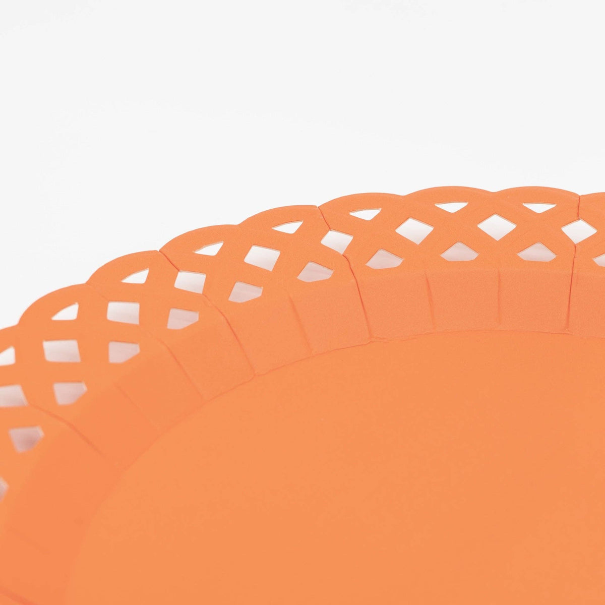 Orange Basketweave Dinner Plates | Set of 8