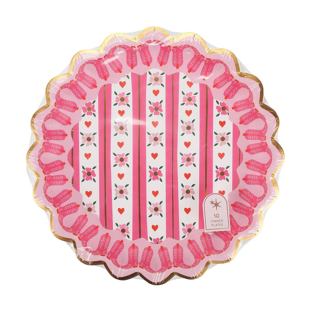 Boot Scoot Blooms Dinner Plate Set - Porcupine Paper Co.