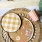 Gold Matte Plaid Plates Small | 8 count