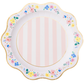 Set of eight elegant floral dinner plates by Bonjour Fête, 11-inch size with colorful floral patterns for special occasions.