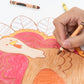 Thanksgiving turkey coloring placemats by Gatherings, featuring festive turkey illustrations on durable paper for holiday coloring activities.