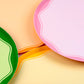 Pink Color Block Dinner Paper Plates 10.5" | Set of 8