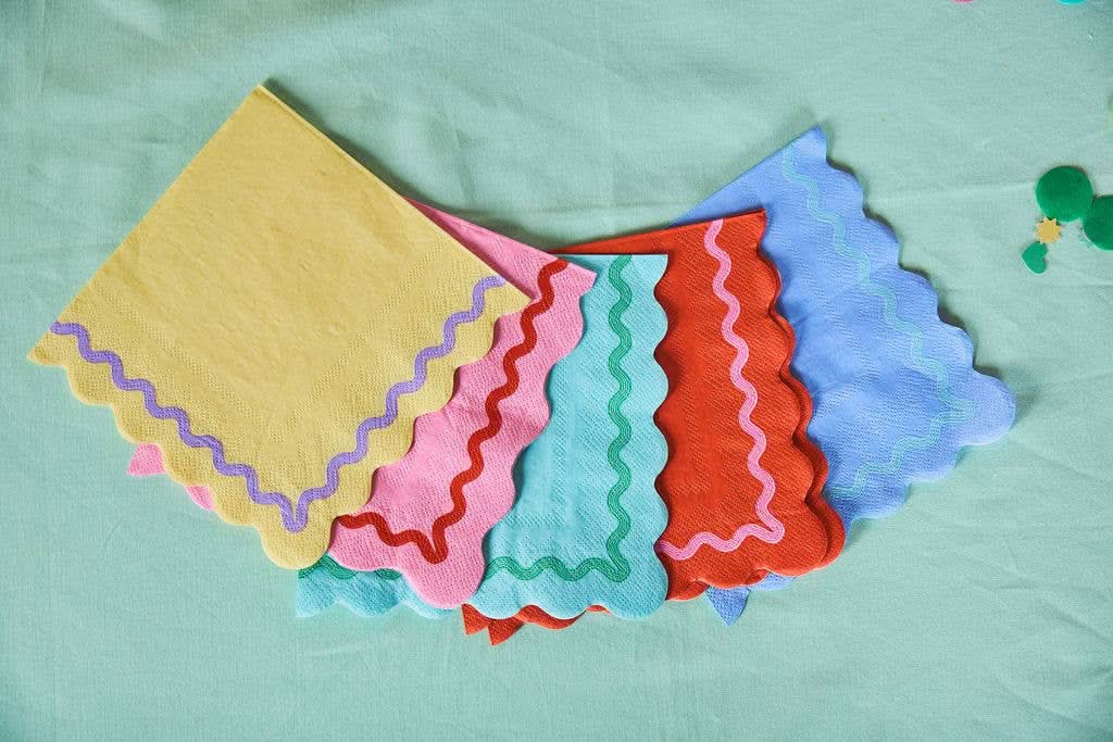 Rainbow Ric Rac Assorted Lunch Napkin - Porcupine Paper Co.