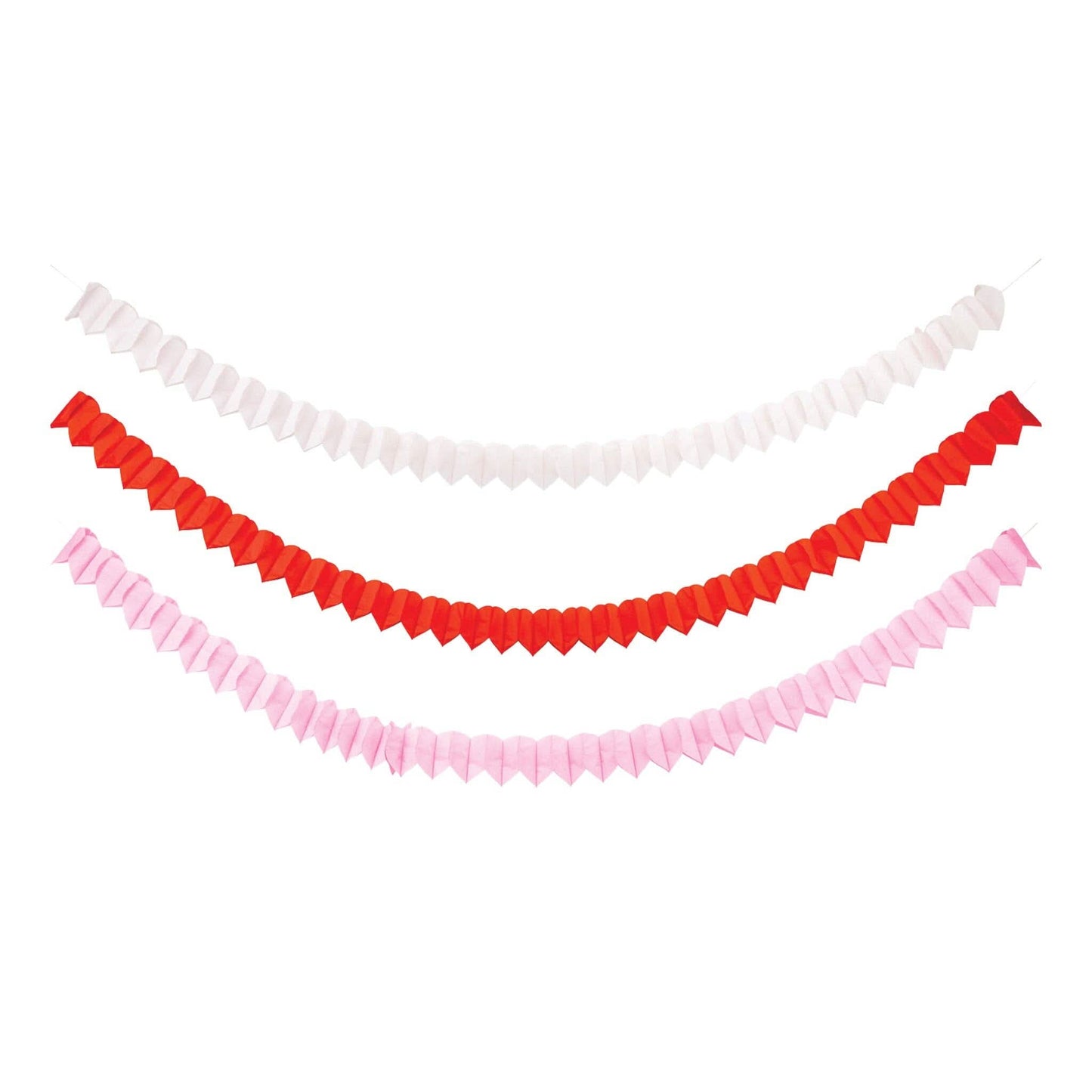 Heart Crepe Valentine Paper Banner Set