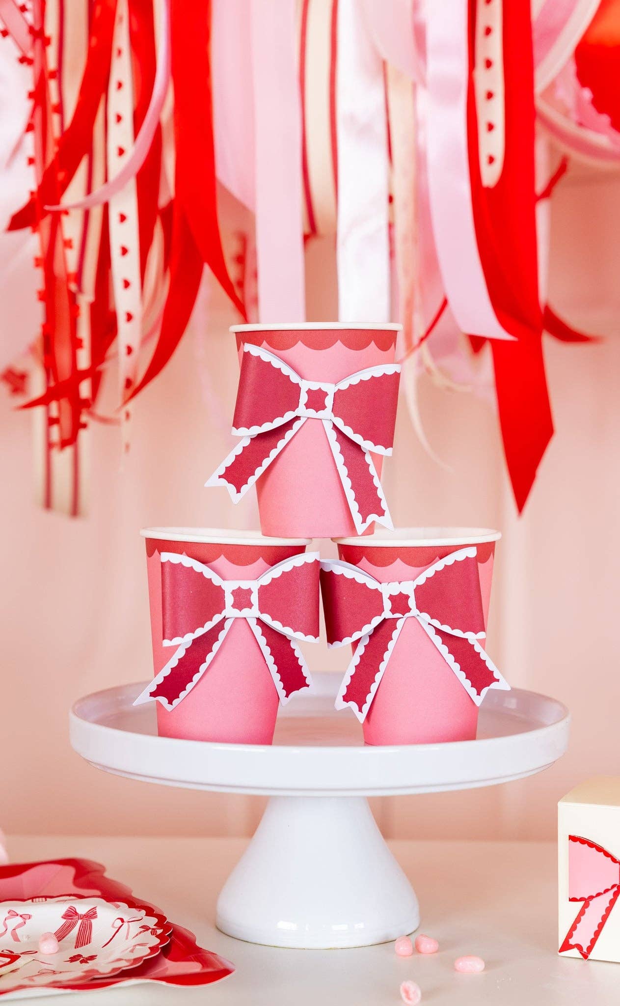 Valentine Bow Paper Party Cup | Set of 8 - Porcupine Paper Co.