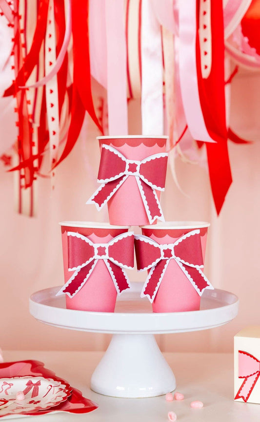 Valentine Bow Paper Party Cup | Set of 8 - Porcupine Paper Co.