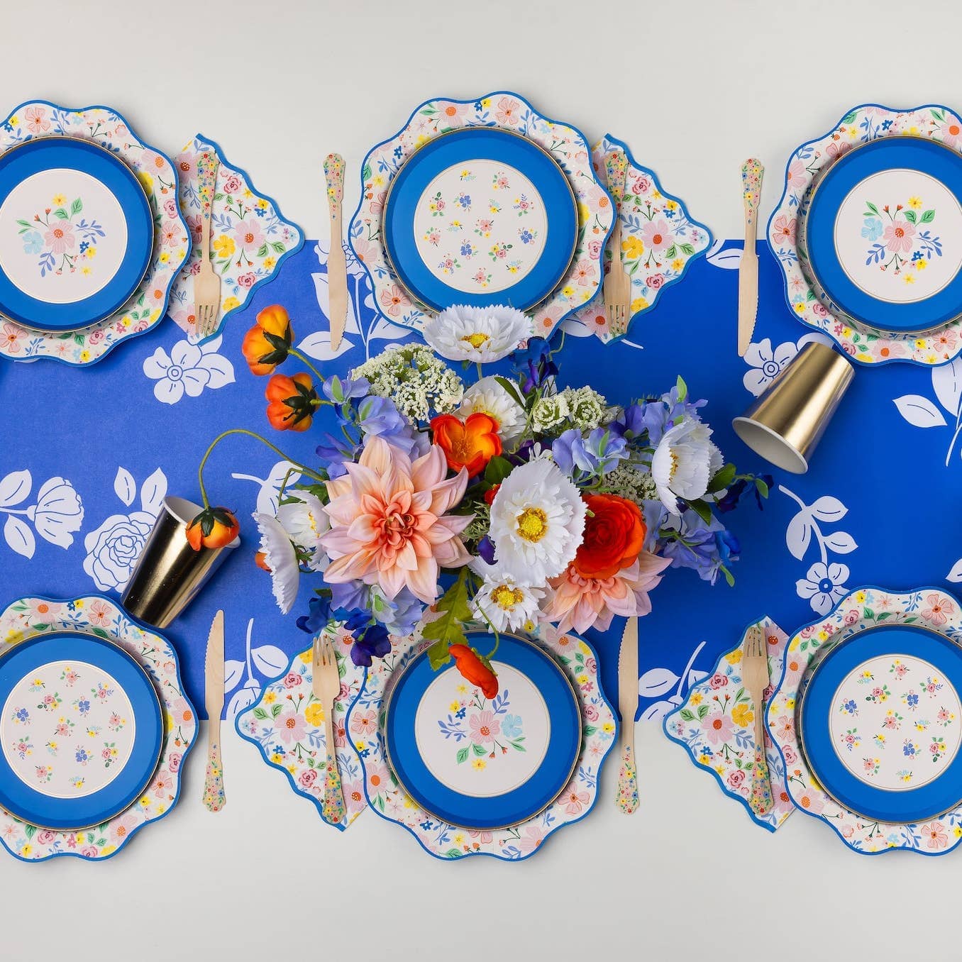 Multicolor Elegant Floral Dessert Plates | 8 Count - Porcupine Paper Co.
