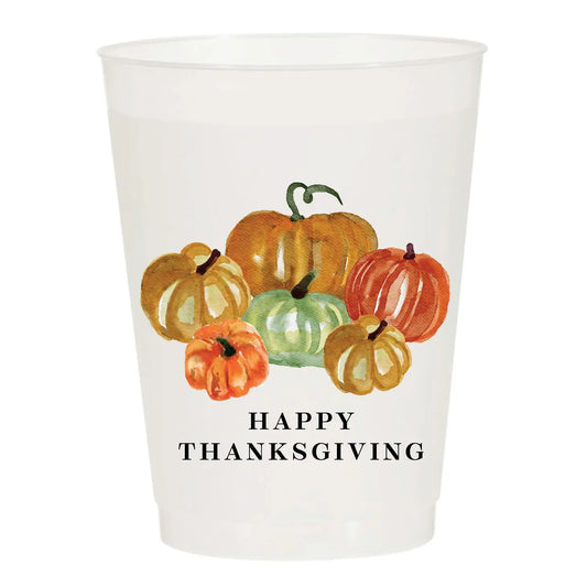 Happy Thanksgiving Pumpkins Frosted Cups | 6 count