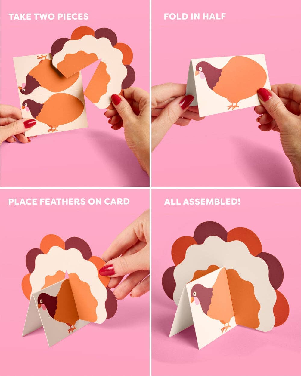 Set of 12 Turkey Time Place Cards by xo, Fetti featuring festive Thanksgiving-themed place cards with turkey illustrations.