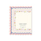 Mother's Day scallop greeting card by Ginger P. Designs with floral and scalloped border design on white background.