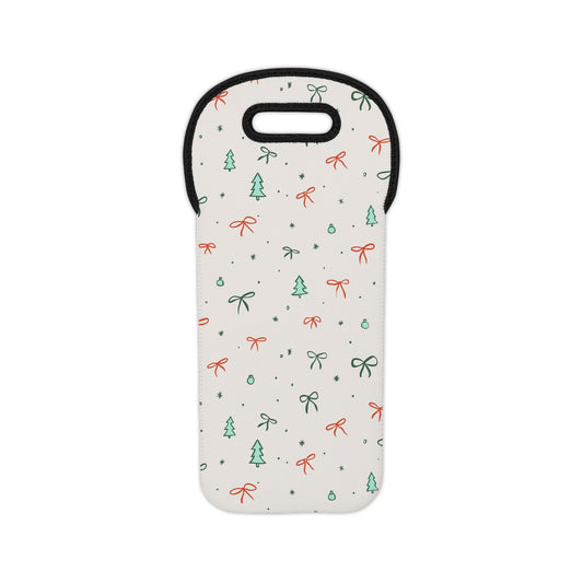 Christmas Ribbon Wine Tote Bag
