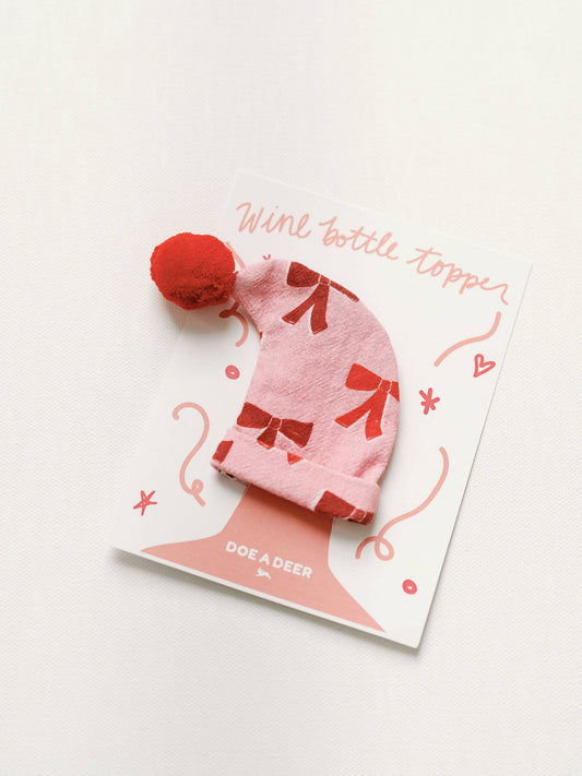 Red Bows - Wine Bottle Topper