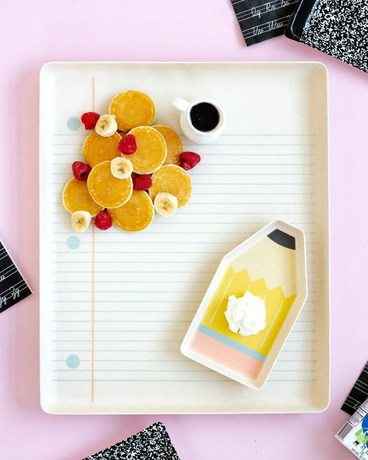 Paper and Pencil Bamboo Tray Set