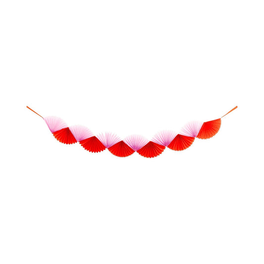 Pink and Red Valentine Double Tissue Bunting Banner - Porcupine Paper Co.