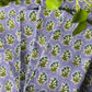 Set of four Christina Dickson Home Triple Flower in Lilac napkins with floral pattern, perfect for elegant table settings.