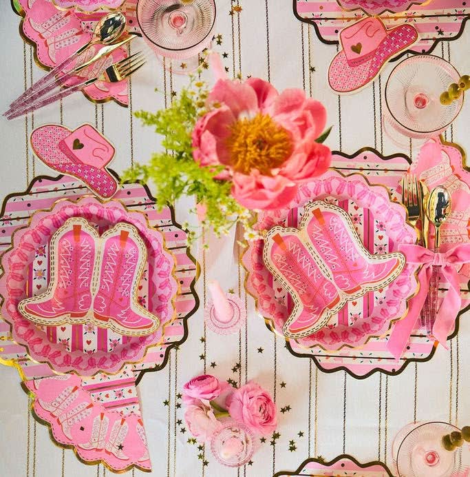 Boot Scoot Blooms Cowboy Boot Dessert Plate Set - Porcupine Paper Co.