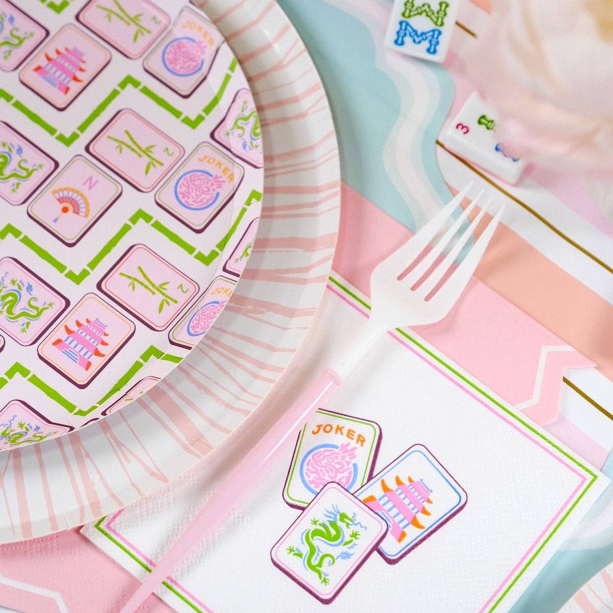 PRE-ORDER | Mahjong Cocktail Napkins - Porcupine Paper Co.