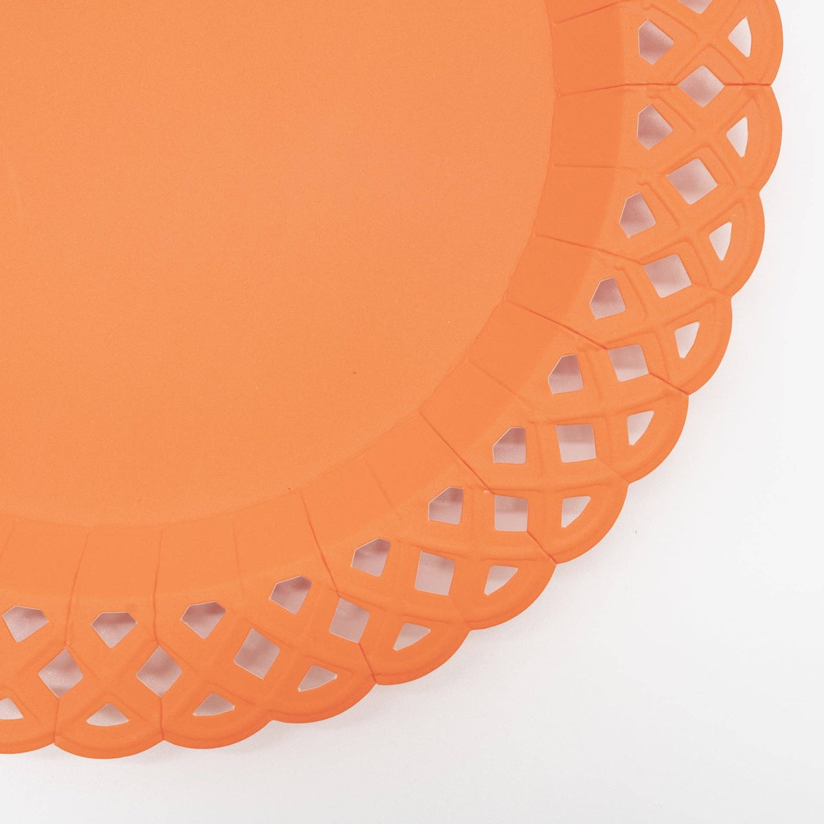 Orange Basketweave Dinner Plates | Set of 8