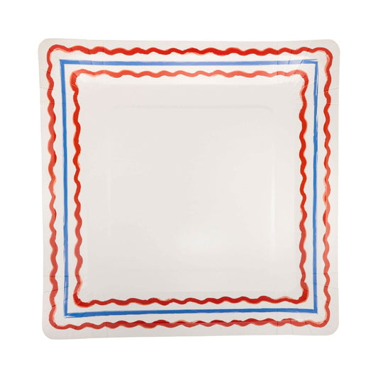 My Mind’s Eye USA1243 border paper plate, 11-inch size, with decorative border design, suitable for party and event use.