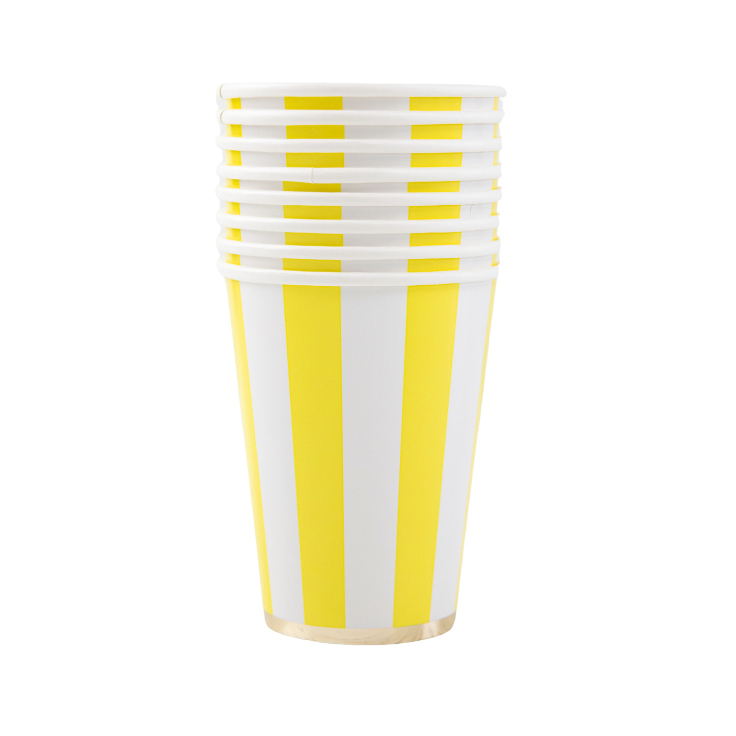 Soleil Yellow Cabana Stripe Cups | 8 count