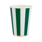 Emerald Green Cabana Stripe Cups | Set of 8