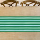 Holiday Green Stripe Christmas Table Runner |  16.5" x 96"