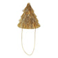 Set of four Golden Girl mini gold fringe party hats by Packed Party, featuring shiny gold fringe and festive design.
