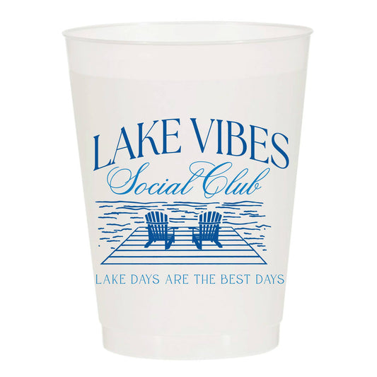 Lake Vibes Social Club Frosted Cups |  Pack of 6