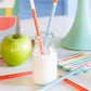 Colored Pencil Reusable Straws | 12 count