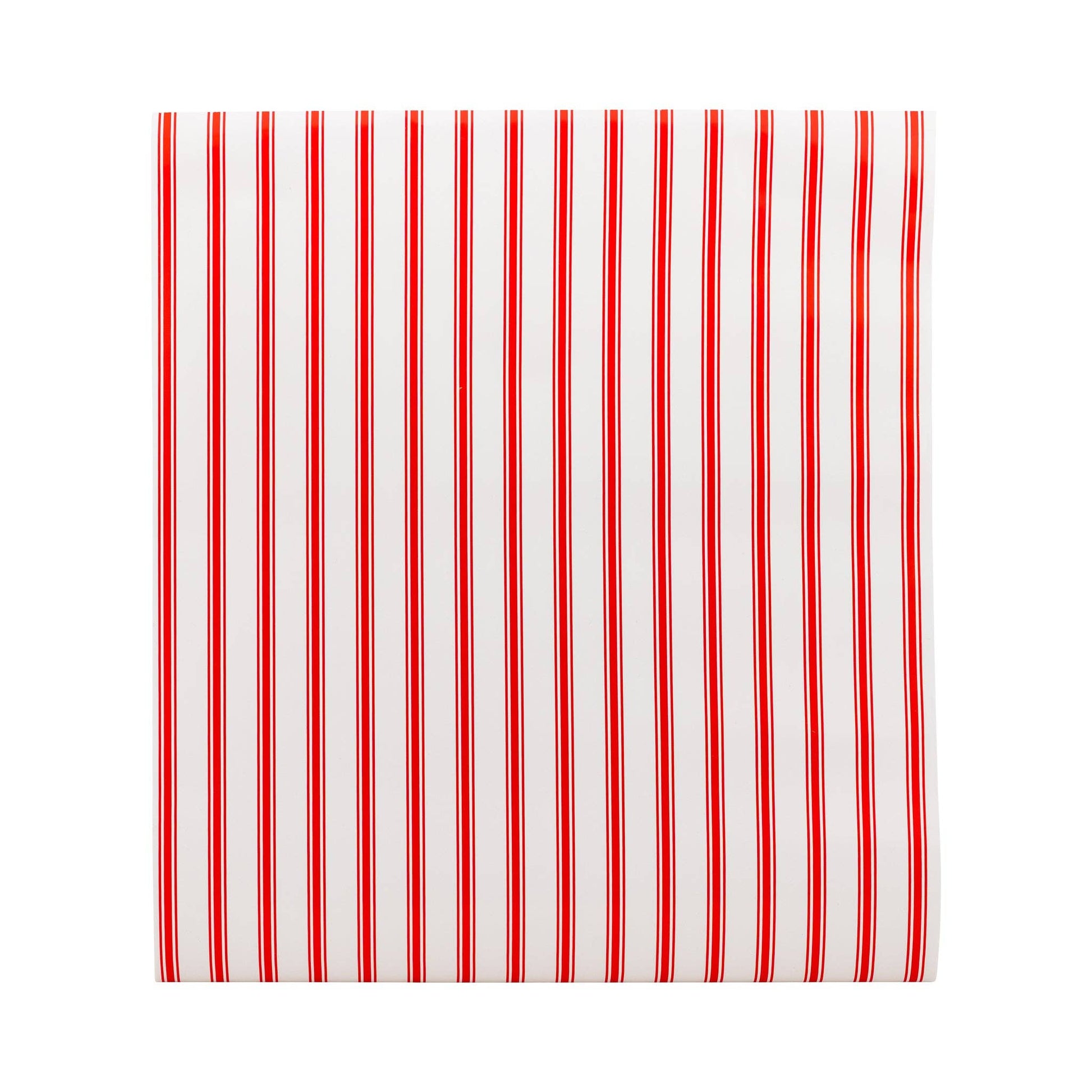 Red striped table runner from My Mind’s Eye with a woven fabric design, perfect for table decoration.