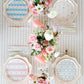 Easter pastel floral paper plates from Bonjour Fête, 8-inch size, set of 8 with colorful floral designs for spring celebrations.