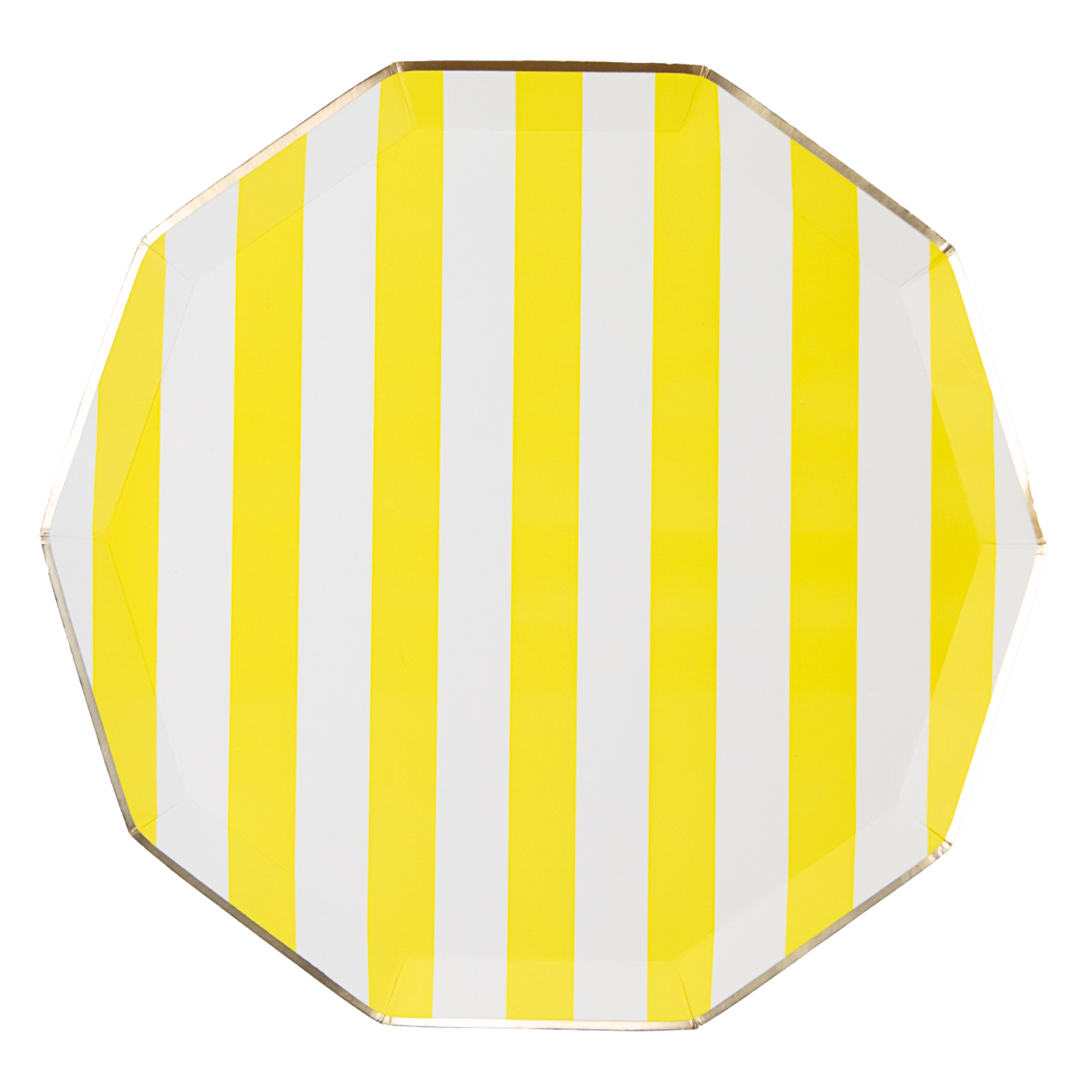 Soleil Yellow Cabana Signature Stripe Plates | Set of 8