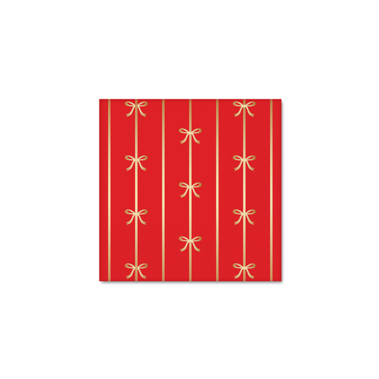 Cherry Red Signature Bow Small Napkins | 20 count