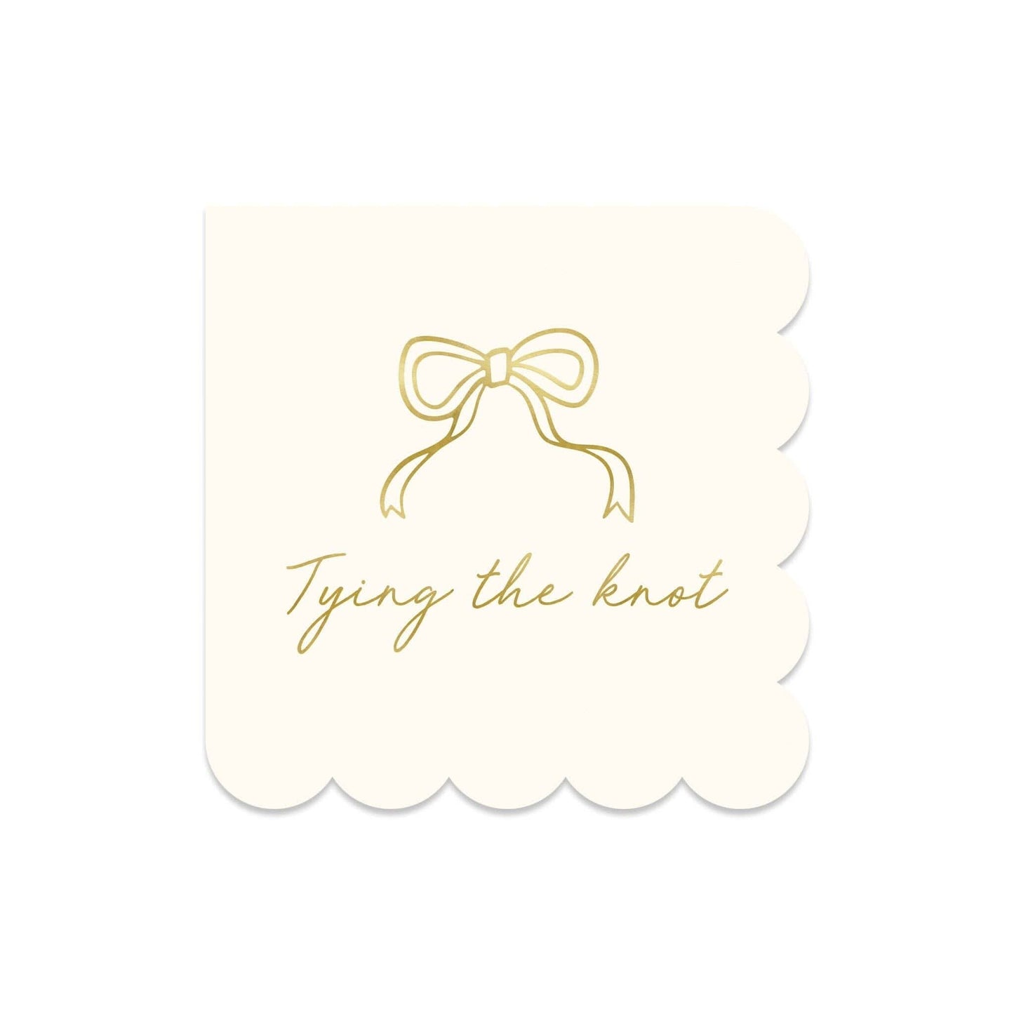 Set of 18 Tying the Knot cocktail napkins by My Mind’s Eye featuring elegant knot design for special occasions.