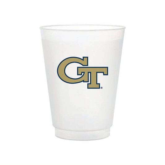 Georgia Tech Logo Flex Cup with yellow and black colors featuring the Georgia Tech emblem and flexible design.