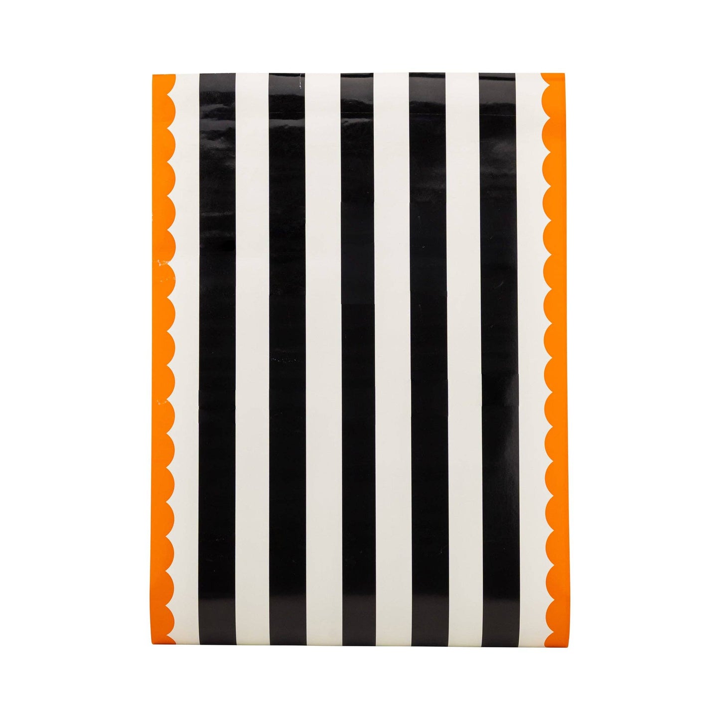 Orange and Black Striped Paper Table Runner | 16 x 120 inch